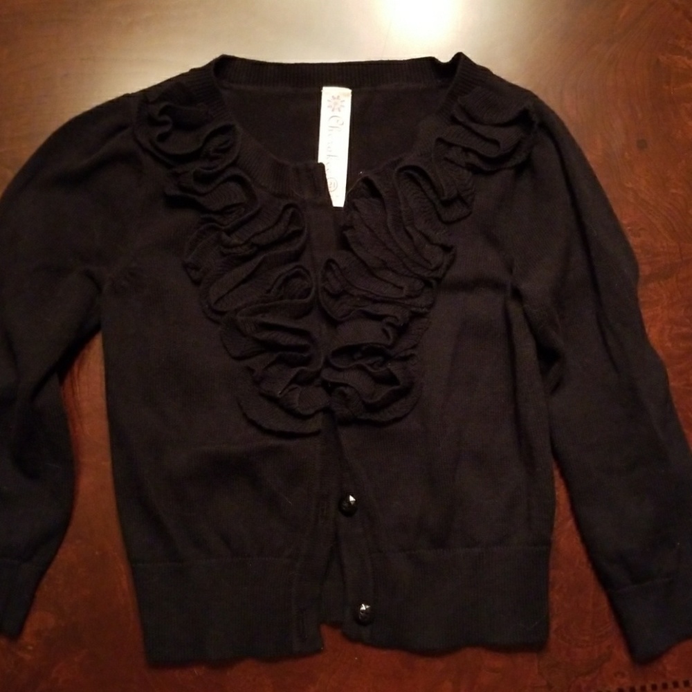 Girls size 2T black button up sweater